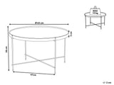 Table Basse Table Café Ronde 63 cm en Verre et Acier Marron et Dorée Design Moderne pour Chambre ou Salon Contemporain Beliani