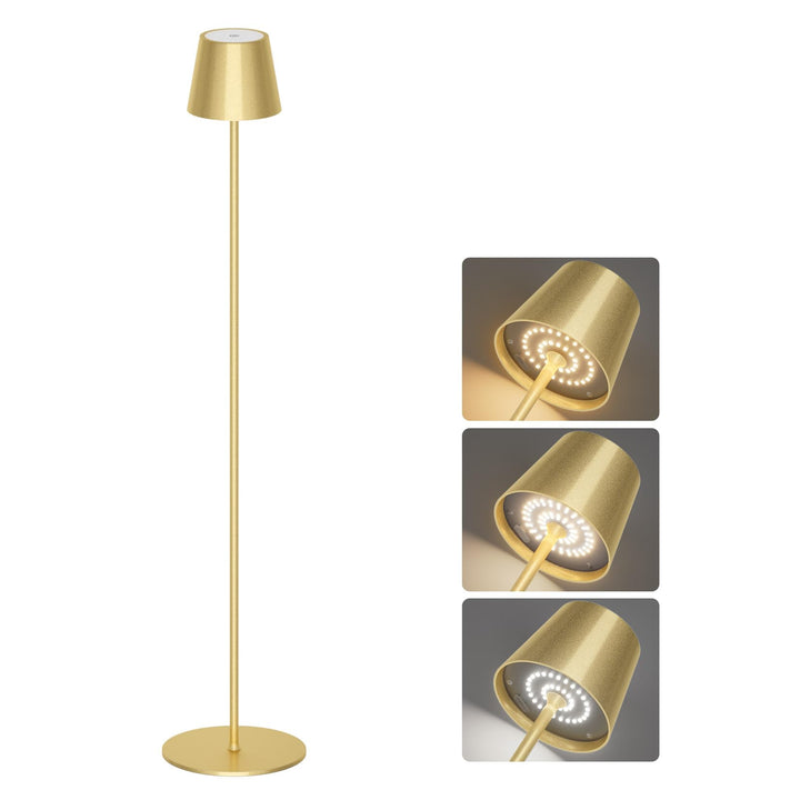 Coinmit Lampadaire LED Dimmable avec piles, Lampadaire sans fil rechargeable avec commande tactile pour l Coinmit Lampadaire LED Dimmable avec piles, Lampadaire sans fil rechargeable avec commande tactile pour l'éclairage intérieur et extérieur, salon, balcon, Or