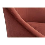 Miliboo Fauteuil Design en Tissu Velours Rouge tomette et métal Noir Olivia