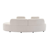 sweeek - Canapé Virgule 3 Places en Tissu Bouclette Forme Organique - Wave L 232 x P 97 x H 68cm