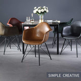 ECBETCR ChaisesChaises d'appoint de Style Industriel pour Salle à Manger, pub, café, fauteuils d'appoint, Club, siège en Cuir et Pieds en métal, Taille : 47 x 54 x 84 cm, 5 Couleurs.