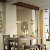 KCO Suspension moderne en forme de globe en verre avec abat-jour ambré et laiton doré pour cuisine, entrée, salle à manger (ambre)