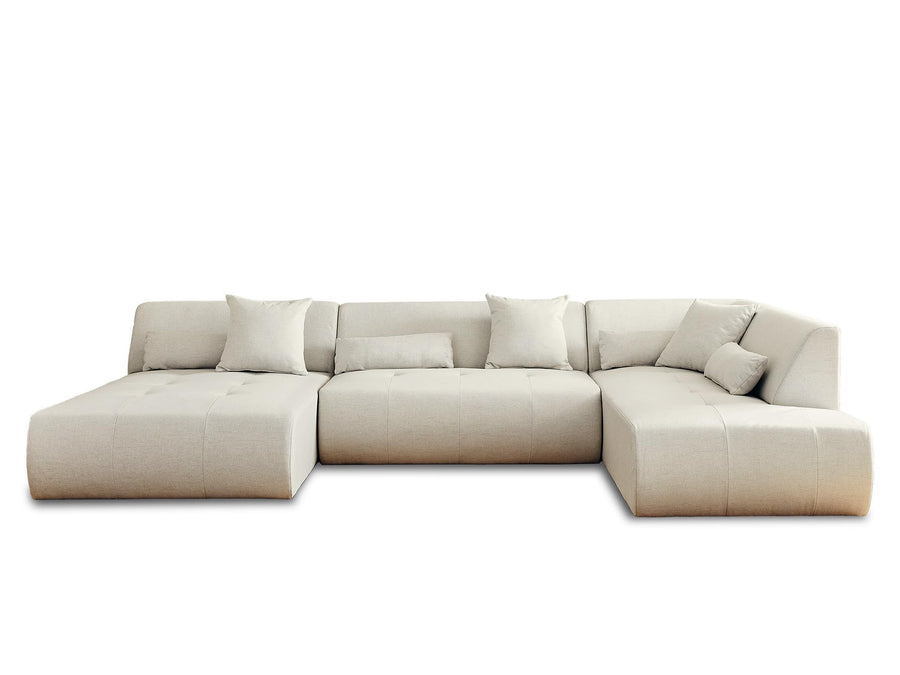 Lisa Design - Onyx - canapé modulable panoramique d Lisa Design - Onyx - canapé modulable panoramique d'angle Droit 7 Places - en Tissu - Beige
