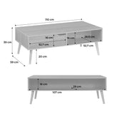 sweeek - Table Basse Vintage décor Bois de Noyer