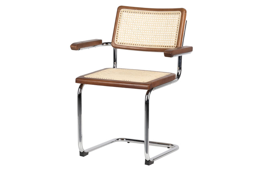 Adda Home Ratan Chaise, Bois d Adda Home Ratan Chaise, Bois d'orme/rotin, Marron/argenté, 64X52X83 CM
