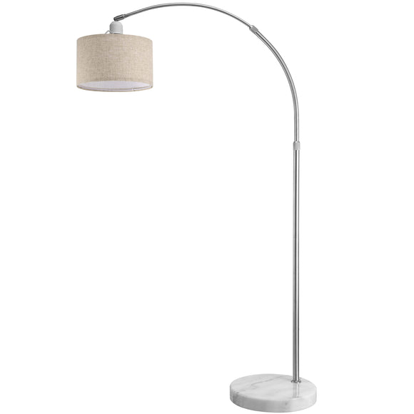 Monzana Lampe à arc Lin socle en marbre abat-jour réglable 150-175 cm interrupteur pied E27 salon lampe à arc lampe sur pied