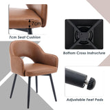 chairus Lot de 2 Chaises de Salle à Manger en Cuir PU Moderne Fauteuil Rembourrée Chaise Pivotante à 360° pour Bureau Salon (Marron-2 (Cuir PU))