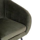 Atmosphera - Fauteuil solaro Velours Vert Kaki