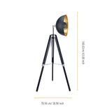 Lampadaire Fascino Métal Rétro Projecteur Lampe De Sol Noir Dorée VN-L00019-EU