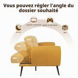 JIEXI Canapé 2 Places, dossiers réglables, 152 cm, Convient pour Salon, Bureau, Chambre, Salon, Chambre à Coucher, Jaune