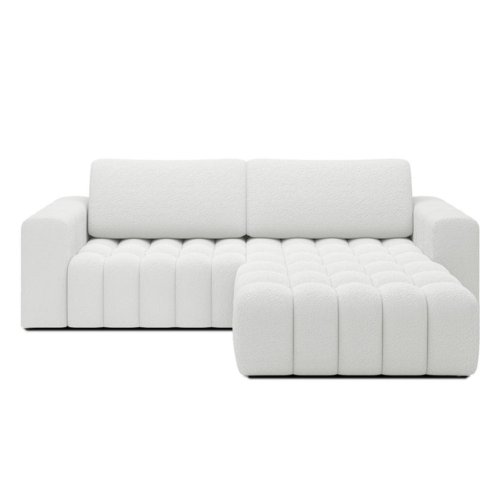 INTENSE DECO Canapé d INTENSE DECO Canapé d'angle Droit Convertible Clovis Bouclette Blanc