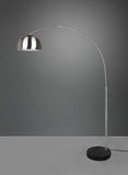 Trio Lampe à arc Argentina 411700107, métal nickel mat, base marbre noir, sauf 1x E27