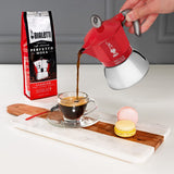 Bialetti - Moka Induction, Cafetière Moka, Convient à Tous Les Types de Plaques de Cuisson, 4 Tasses d'Espresso (150 Ml), Rouge