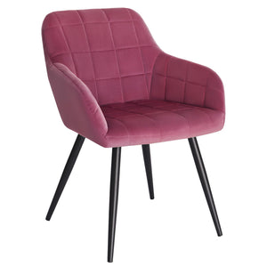 WOLTU 1 pièce Chaise de Salle à Manger Chaise de Cuisine rembourrée en Velours, Pied en métal,Bordeaux BH93bd-1