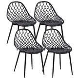 buybyroom chaises Salle Manger Lot de 4 Chaise scandinave avec Pieds en métal Chaise Salon Cuisine Confortable Chaise Salle a Manger, Noir