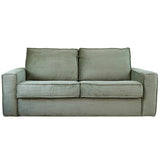 HOMIFAB Canapé Convertible 3 Places en Velours Fines côtes Vert - Ouverture Express - Couchage Quotidien - Matelas HD 140 x 190 - Mattia