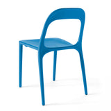 Oviala Chaise en Plastique de Jardin Bleu