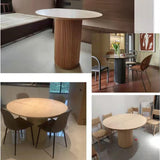 Table de salle à manger ronde en bois de pin, base de piédestal, table de cuisine, table de loisirs, meubles de restaurant, décoration élégante de salle à manger, design en bois durable