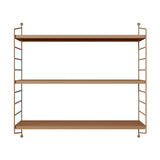 [en.casa] Étagère Murale Meuble de Rangement Flottant à 3 Niveaux avec Cadre Stable Style Industriel Élégant pour Cuisine Salon Chambre Salle de Bains Acier 50 x 60 x 15 cm Marron Clair Mat