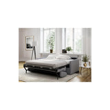 LOUNGITUDE - Agathe - Canapé Convertible - Express - 3 Places - Véritable Matelas - en Tissu - Gris Clair -L178cm