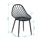 buybyroom chaises Salle Manger Lot de 4 Chaise scandinave avec Pieds en métal Chaise Salon Cuisine Confortable Chaise Salle a Manger, Noir