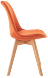 CLP Chaise de Salle ‡ Manger Linares Plastique I Tissu I Velours I Velours cÙtelÈ I Fauteuil avec Structure en Bois, Couleur:Orange, MatÈriel:Tissu