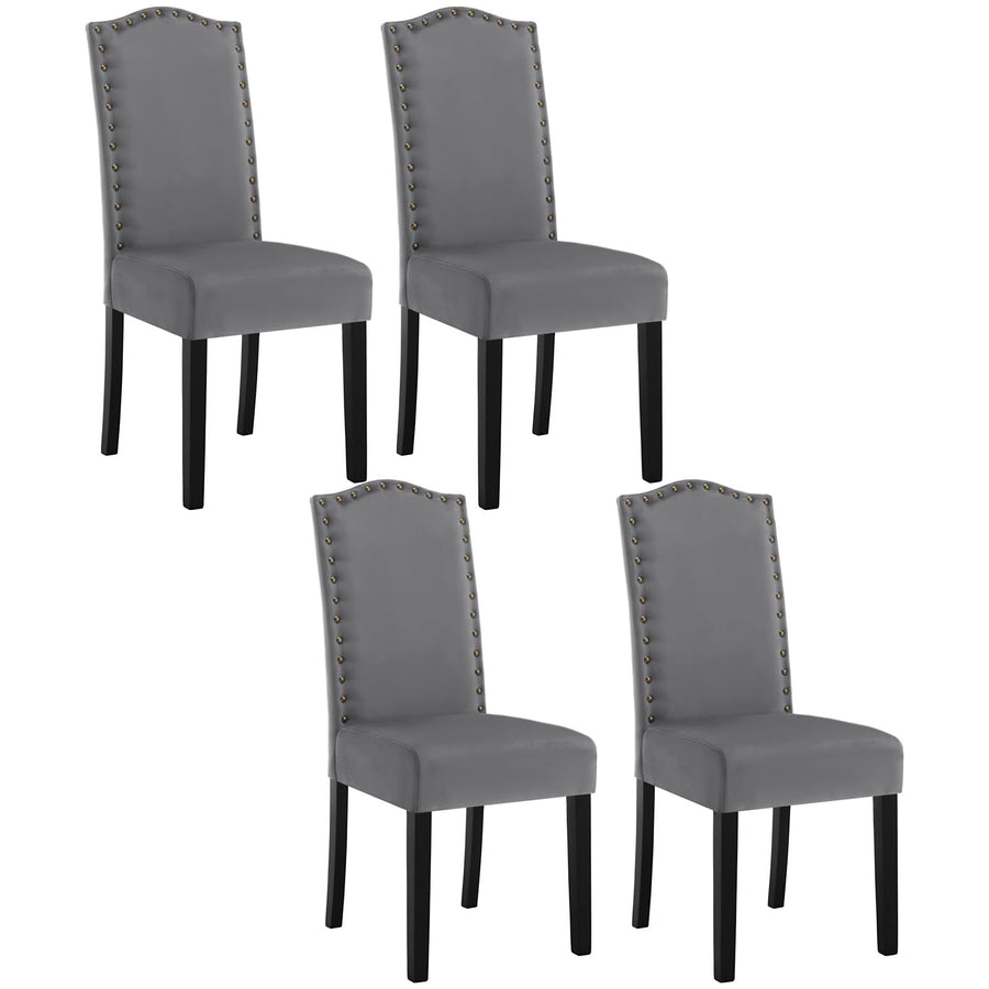 WOLTU Chaises Salle à Manger, Lot de 4, Chaise de Cuisine, avec Dossier Haut, Siège Rembourré, Chaise Salon, Chaise Velours, Pieds en Bois, Gris foncé, BH385dgr-4 WOLTU Chaises Salle à Manger, Lot de 4, Chaise de Cuisine, avec Dossier Haut, Siège Rembourré, Chaise Salon, Chaise Velours, Pieds en Bois, Gris foncé, BH385dgr-4