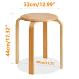 IBUYKE Chaise de Salle à Manger, Tabouret de Bar Empilable en Bois Massif, Assise Lisse, Tabouret pour Salon, Cuisine, Bistro, Couleur Bois RF-752-4