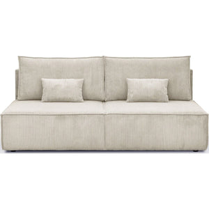 HOMIFAB Canapé Convertible 3 Places avec Coffre de Rangement en Velours côtelé Beige - Milla