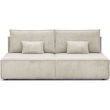 HOMIFAB Canapé Convertible 3 Places avec Coffre de Rangement en Velours côtelé Beige - Milla