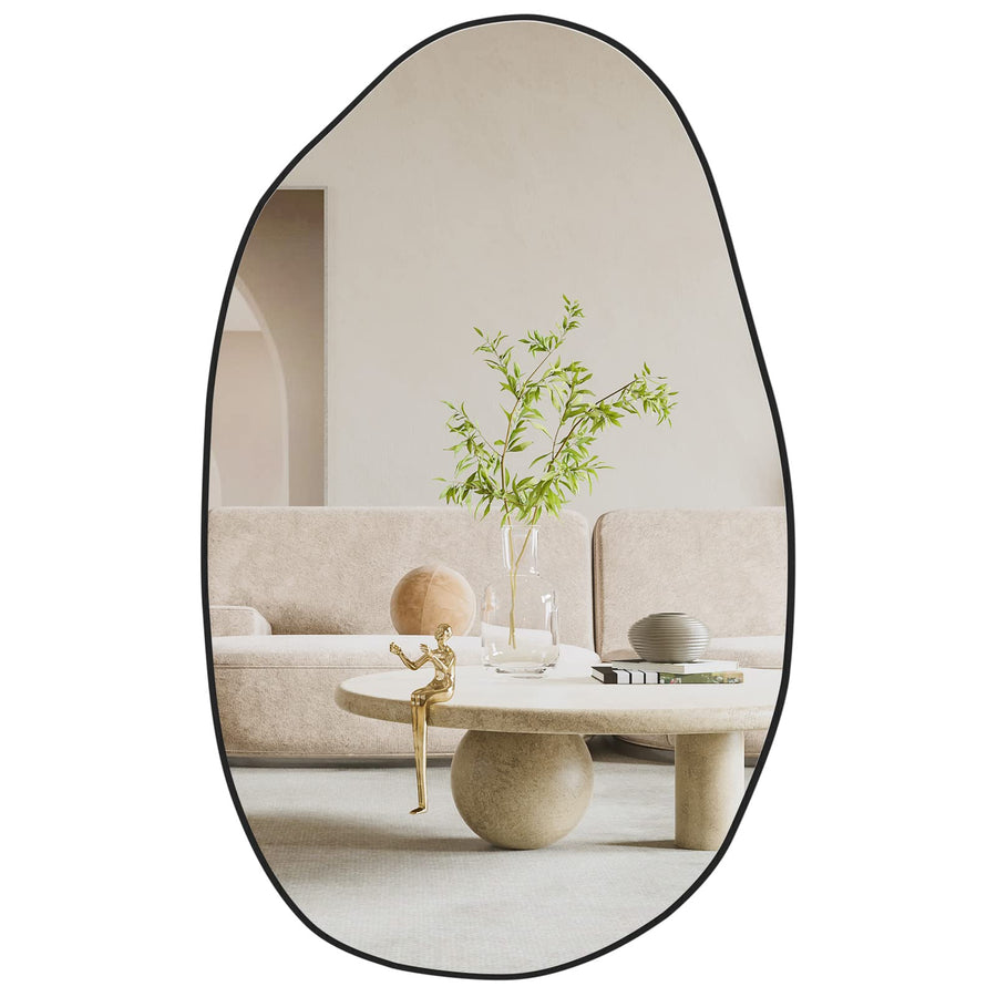 CASSILANDO Miroir Mural irrégulier, Miroir asymétrique à Fixation Murale, Miroir de courtoisie Unique, Miroir décoratif pour Salon, Salle de Bain, Chambre, entrée, décoration Murale 85 x 52 cm CASSILANDO Miroir Mural irrégulier, Miroir asymétrique à Fixation Murale, Miroir de courtoisie Unique, Miroir décoratif pour Salon, Salle de Bain, Chambre, entrée, décoration Murale 85 x 52 cm