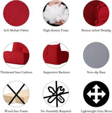 Canapé de sol paresseux de taille double, pouf poire en velours pelucheux, chaise de cheminée, canapé Togo pour salon, chambre à coucher, salon, bureau – Confortable 2 places, couleur B