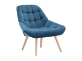 Vente-unique - Fauteuil en Velours Bleu Canard LUOSTO - Scandinave