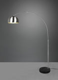 Trio Lampe à arc Argentina 411700107, métal nickel mat, base marbre noir, sauf 1x E27