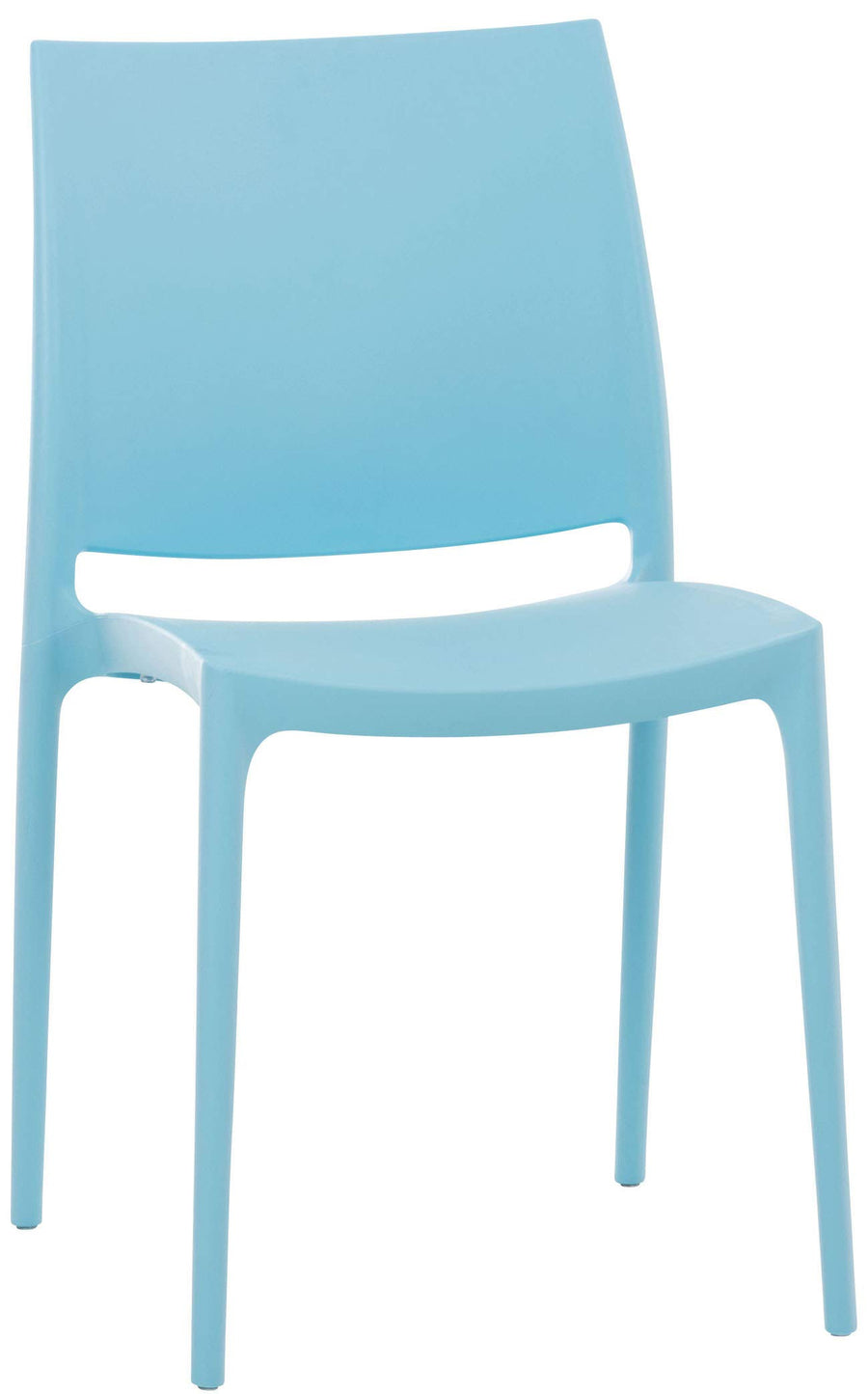 CLP Chaise D CLP Chaise D'Extérieur Empilable Maya en Plastique I Chaise De Balcon Résistante Aux UV I Chaise De Terrasse, Couleur:Bleu Clair