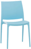 CLP Chaise D'Extérieur Empilable Maya en Plastique I Chaise De Balcon Résistante Aux UV I Chaise De Terrasse, Couleur:Bleu Clair