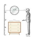 GOLD&CHROME UNIQUE DESIGN, Miroir Mural, Rond, avec Cadre en Aluminium - Blanc ⌀60 Miroir revêtue de téflon, résistante à l'humidité Cadre de Miroir, 2 cm de Profondeur, Peint par poudrage