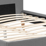 IDMarket - Lit Double scandinave Balta avec tête de lit et sommier 140 x 190 cm Tissu Gris Clair