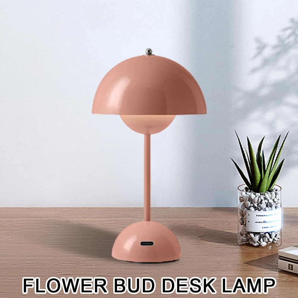 Starnearby Lampe De Table LED Pot De Fleurs, Lampe De Chevet Rechargeable Sans Fil Lampe Champignon Tactile Dimmable Avec 3 Modes De Luminosite Lampe De Bureau Decorative Retro - 3