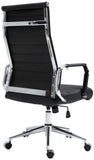 CLP Chaise De Bureau Kolumbus en Véritable Cuir I Fauteuil De Bureau Réglable en Hauteur Pivotant Piètement Mécanisme A Bascule Intégré, Couleur:Noir