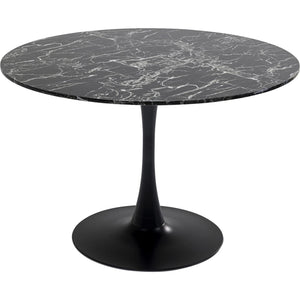 Kare Table Veneto Marbre Noir Ø110cm Consoles, Métal, 73x110x110cm