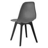 [en.casa] Set de 2 Chaises Design Chaise de Cuisine Chaise de Salle à Manger Plastique Gris et Noir 83 x 54 x 48 cm