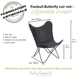 Tresice france Fauteuil Butterfly en Cuir Noir