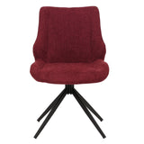 Mendler Lot de 2 chaises de Salle à Manger HWC-O48 Chenille (320g/m²) Oeko-Tex Bordeaux