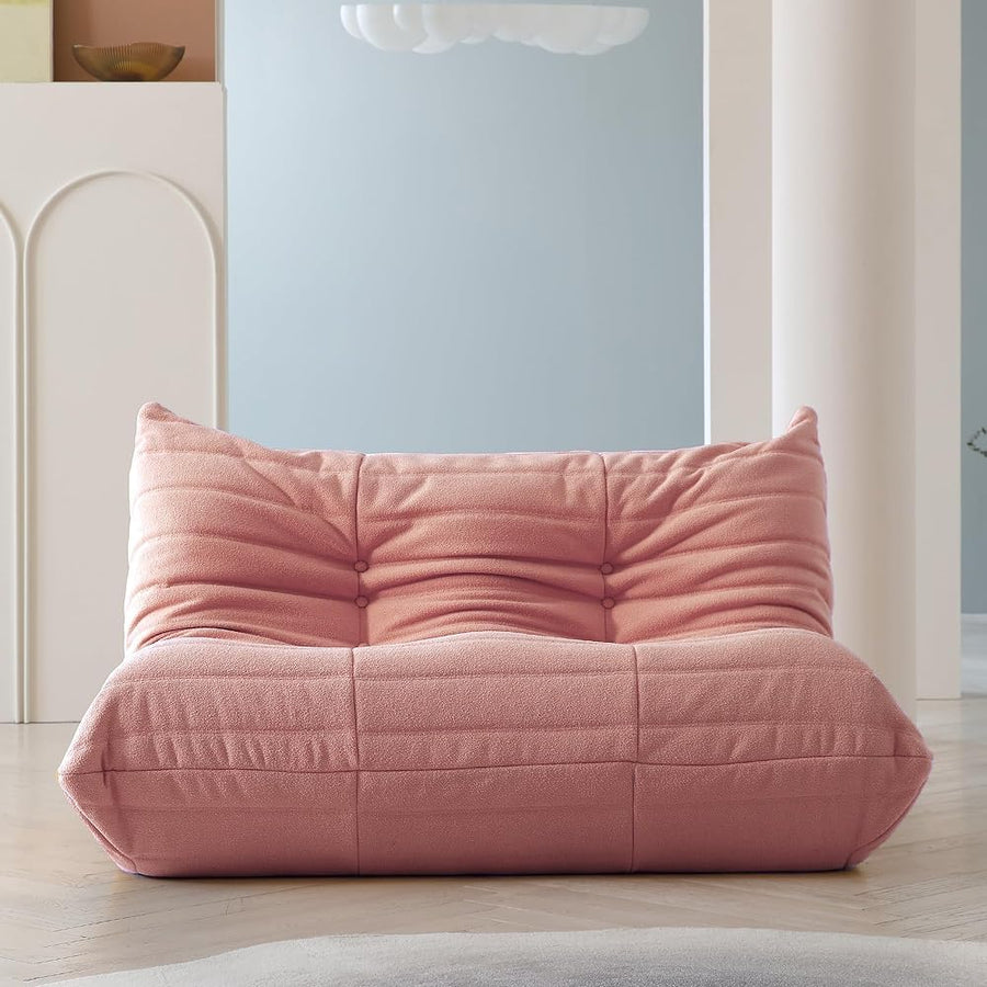 Pouf poire en velours avec chaise longue au coin du feu, chaise d'appoint Togo pour salon, chambre à coucher, salon et bureau 2 places (taille double, couleur : D)