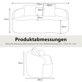 Sapgaks Canapé 2 Places courbé, avec accoudoirs Ronds,Canapé Double Compressible avec 2 Coussins,Canapé rembourré Moderne,pour Salon et Chambre,Aucun Montage requis,Blanc