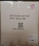 mcc direct Eva Lot de 4 chaises de salle à manger, de cuisine, de bureau, de salon Orange