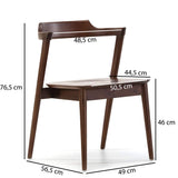 VS Venta-stock Pack 2 chaises Venus, Couleur Noyer, Bois Massif, 58 cm (Longueur) 57,5 cm (Profondeur) 76 cm (Hauteur)