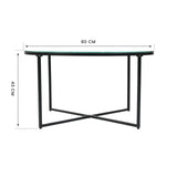 Urban Meuble Vert Basses Rondes Plateau Marbre Pieds en Métal Table d'appoint de Canapé en Verre, 80x80x43cm, 80 x 80 × 43 cm