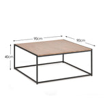 Julian Bowen Table basse carrée Tribeca, effet chêne Sonoma/noir